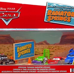 Top 10 🎉 Disney / Pixar Cars Speeding Through Radiator Springs Exclusive Diecast Car 4-Pack [Sheriff, Lightning McQueen, DJ & Wingo] 🥰