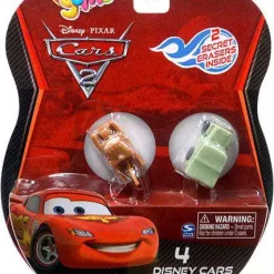 Outlet 😍 Disney / Pixar Cars Cars 2 Gomu Mater & Sarge Gomu Erasers 4-Pack 💯