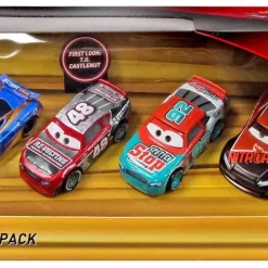 Promo ⌛ Disney / Pixar Cars Cars 3 Race to Win Exclusive Diecast Car 4-Pack [T.G. Castlenut, Murray Clutchburn, Danny Swervez & Tim Treadless] ⌛