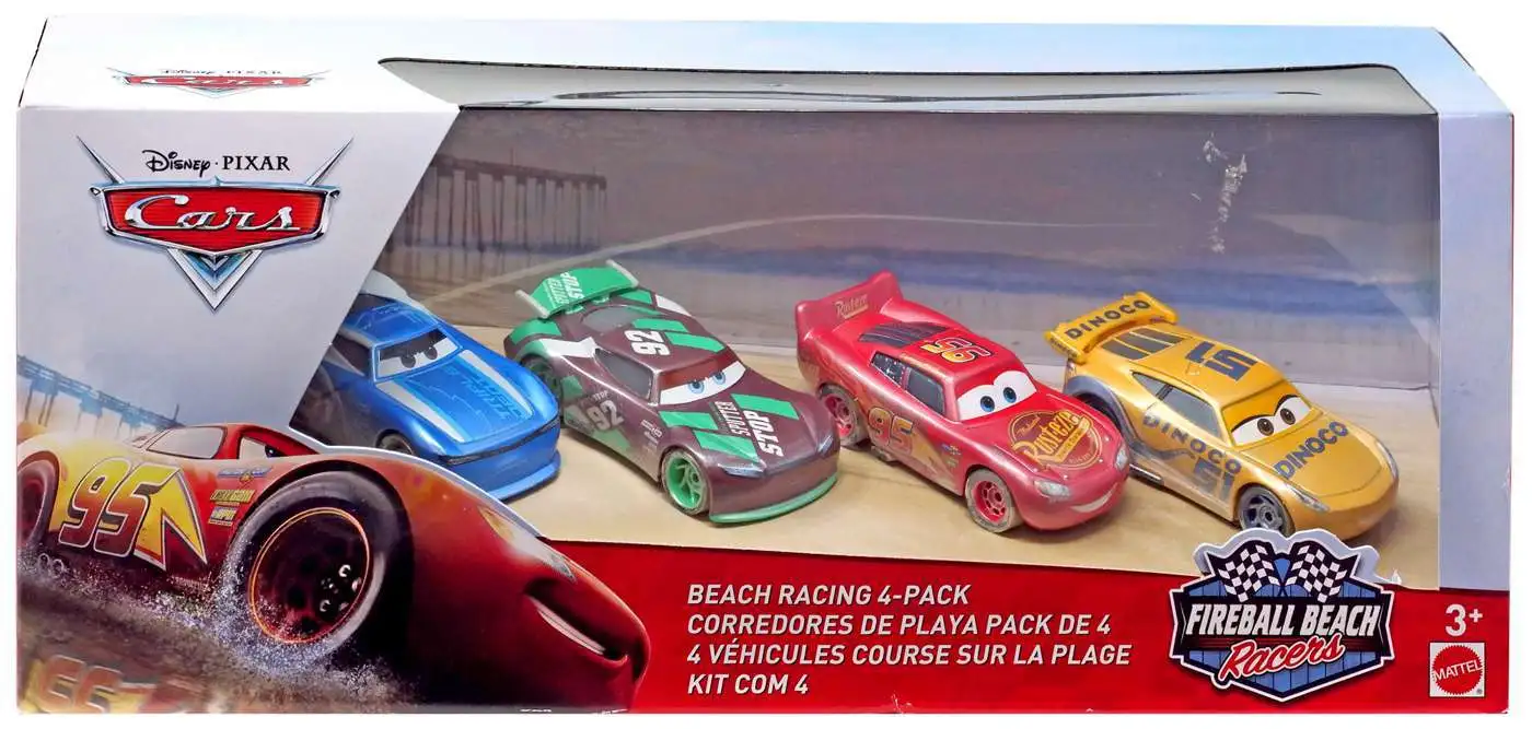 Brand new ๐ Disney / Pixar Cars Cars 3 Fireball Beach Racers Lightning McQueen, Cam Spinner, Dinoco Cruz Ramirez & Sheldon Shifter Diecast Car 4-Pack ๐ฅ 1 Brand new ๐ Disney / Pixar Cars Cars 3 Fireball Beach Racers Lightning McQueen, Cam Spinner, Dinoco Cruz Ramirez & Sheldon Shifter Diecast Car 4-Pack ๐ฅ