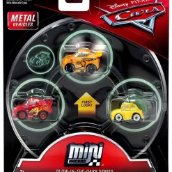 Outlet 🥰 Disney / Pixar Cars Die Cast Metal Mini Racers Glow Thomasville Cruz Ramirez, Glow Lightning McQueen & Glow Luigi Car 3-Pack 🧨