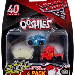 Best Pirce ✨ Disney / Pixar Cars 3 Ooshies Series 1 Mack, Translucent The King & Glow in the Dark Jackson Storm 4-Pack 🎁