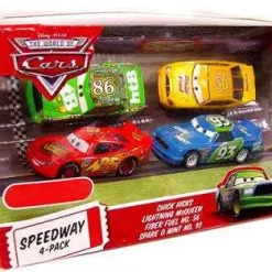 Flash Sale ⌛ Disney / Pixar Cars The World of Cars Multi-Packs Speedway 4-Pack Exclusive Diecast Car Set [Set #2, Damaged Package] ✨