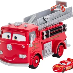 Discount ⭐ Disney / Pixar Cars Color Changers Stunt & Splash Red 10-Inch Playset [with Lightning McQueen] 🔔 -Disney Cars Shop carsstuntsplashred inset3