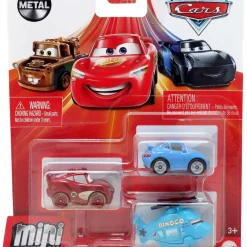 Cheap 👏 Disney / Pixar Cars Die Cast Metal Mini Racers Radiator Springs McQueen, Rotor Turbosky & Sally Car 3-Pack 💯