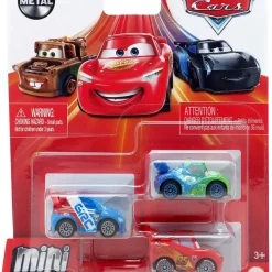 Discount 🥰 Disney / Pixar Cars Die Cast Metal Mini Racers Raoul CaRoule, McQueen with Racing Wheels & Clara Veloso Car 3-Pack 🥰