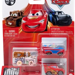 Cheap ✨ Disney / Pixar Cars Die Cast Metal Mini Racers Soapy Mater, Lightning McQueen & Union Jack Ramone Car 3-Pack ❤️