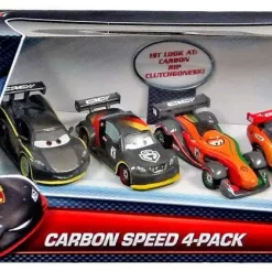 Flash Sale 👏 Disney / Pixar Cars Carbon Speed McQueen, Schnell, Clutchgoneski & Hamilton Diecast Car 4-Pack [Damaged Package] 🌟