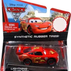 Budget 🎁 Disney / Pixar Cars Cars 2 Synthetic Rubber Tires Lightning McQueen Exclusive Diecast Car [Damaged Package] 🤩
