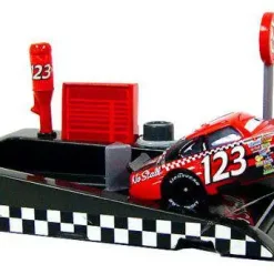 Discount ✔️ Disney / Pixar Cars Pit Row Race-Off No Stall No. 123 Diecast Car [Includes Launcher] ✨