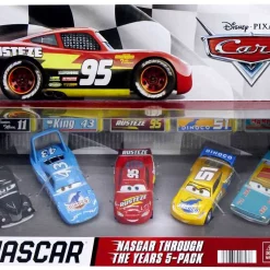 Top 10 🥰 Disney / Pixar Cars Cars 3 Nascar Through the Years Diecast Car 5-Pack [Heyday Junior Moon, Lightning McQueen, Mario Andretti, Dinoco Cruz Ramirez & Strip Weathers AKA "The King"] 🔥