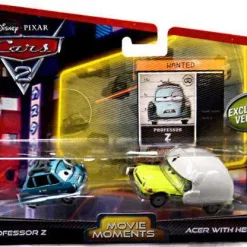 New 😉 Disney / Pixar Cars Cars 2 Professor Z & Acer With Helmet Diecast Car 2-Pack 🎁