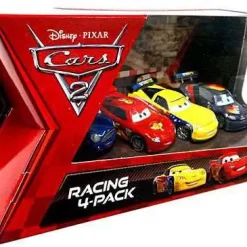 Best Sale 😍 Disney / Pixar Cars Cars 2 Racing 4-Pack McQueen, Gorvette, Schnell & Del Cooper Exclusive Diecast Car Set [Damaged Package] ⭐