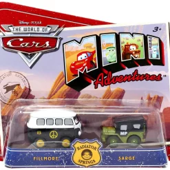 Best Sale 🤩 Disney / Pixar Cars The World of Cars Mini Adventures Fillmore & Sarge Plastic Car 2-Pack 🤩