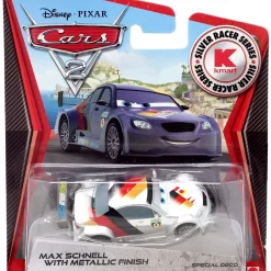 Promo 🧨 Disney / Pixar Cars Cars 2 Silver Racer Series Max Schnell with Metallic Finish Exclusive Diecast Car ✨