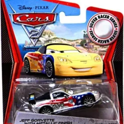 Best reviews of 😉 Disney / Pixar Cars Cars 2 Silver Racer Series Jeff Gorvette with Metallic Finish Exclusive Diecast Car 😀