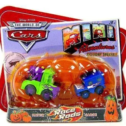 New 🥰 Disney / Pixar Cars The World of Cars Mini Adventures Race Rods Exclusive Plastic Car 2-Pack [Mater & Sarge, Damaged Package] 💯