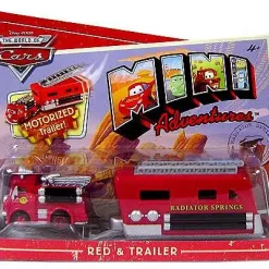 Flash Sale 👍 Disney / Pixar Cars Mini Adventures Red & Trailer 2-Pack [Motorized Trailer!] 🌟