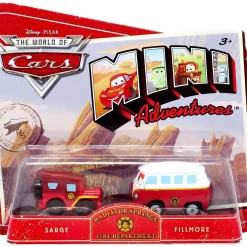Best reviews of ❤️ Disney / Pixar Cars The World of Cars Mini Adventures Radiator Springs Fire Department Plastic Car 2-Pack [Sarge & Fillmore] ⭐