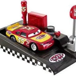 Hot Sale 🥰 Disney / Pixar Cars Pit Row Race-Off Shifty Drug No. 35 Diecast Car [Includes Launcher] 🧨